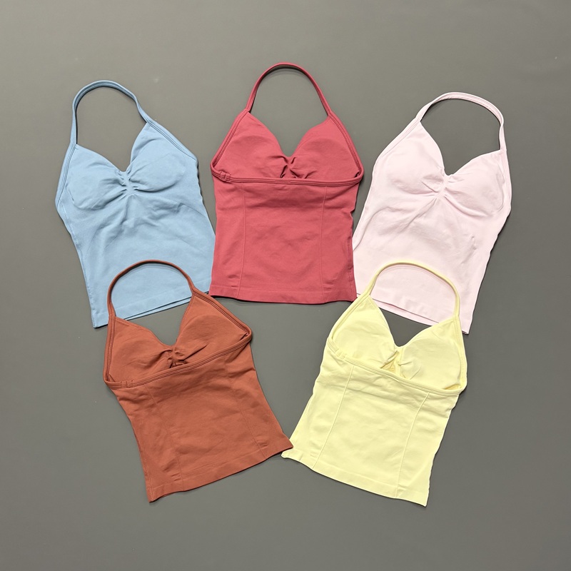 Running Belt - 짐 여성용 스포츠 탱크탑 심리스 홀터