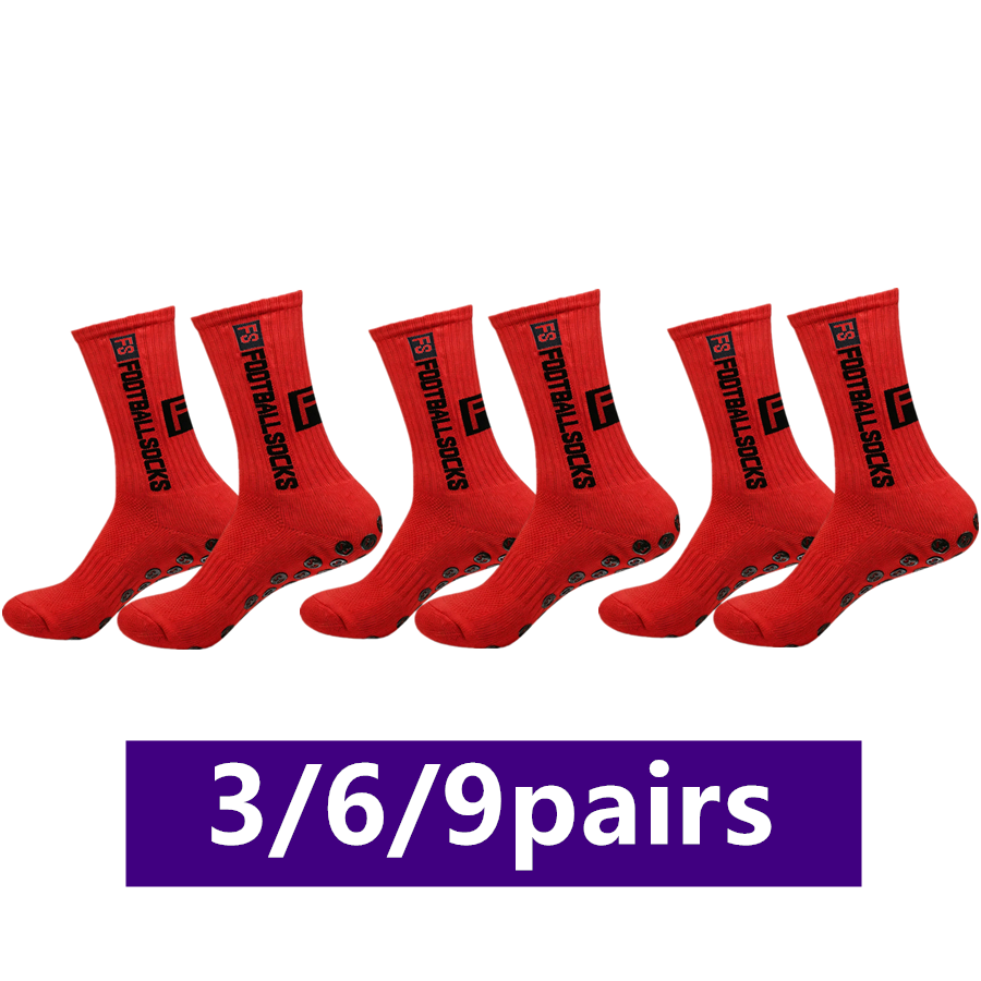 Sports Socks - 3/6/9쌍 유니섹스 논슬립 그립 축구 야구