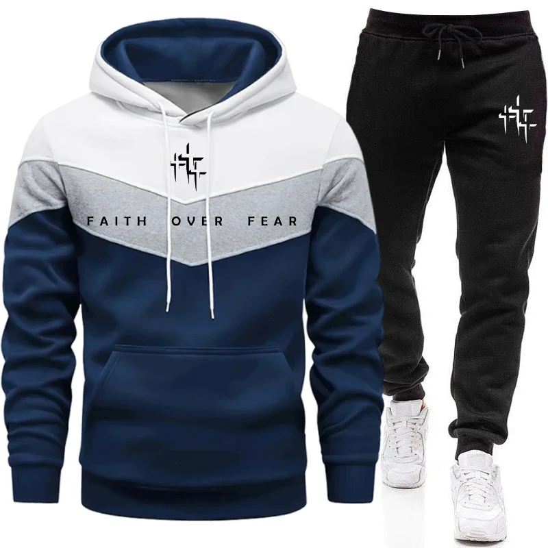 Faith Over Fear 남성용 트랙수트 후드 티셔 - Joggers Pants 리뷰 및 가격