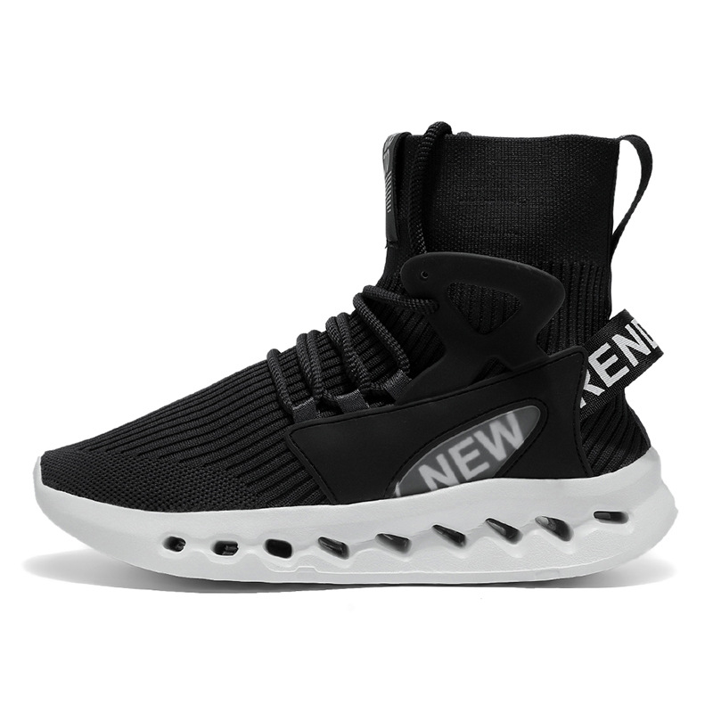 트렌디한 남성 하이탑 양말 신발 통기성 메쉬 두꺼운 밑 - Running Shoes Men 리뷰 및 가격
