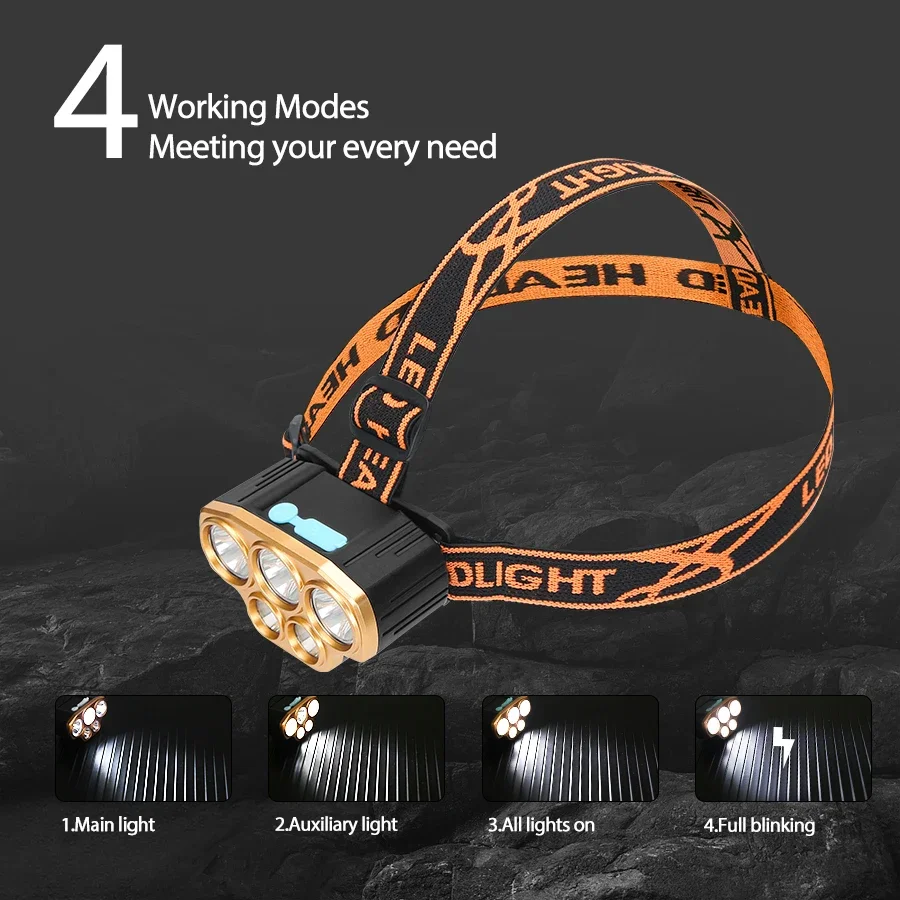 충전식 5 LED 헤드라이트 매우 밝은 강력한 방수 헤 - Running Headlamp 리뷰 및 가격