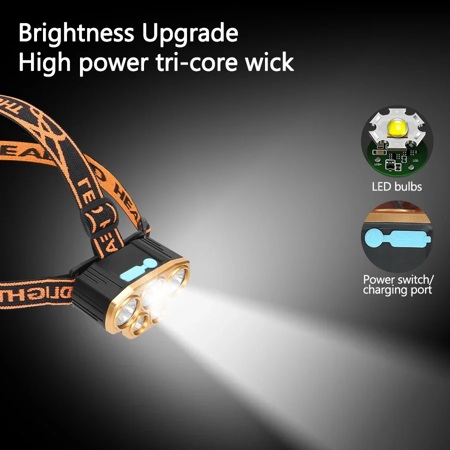 충전식 5 LED 헤드라이트 매우 밝은 강력한 방수 헤 - Running Headlamp 리뷰 및 가격