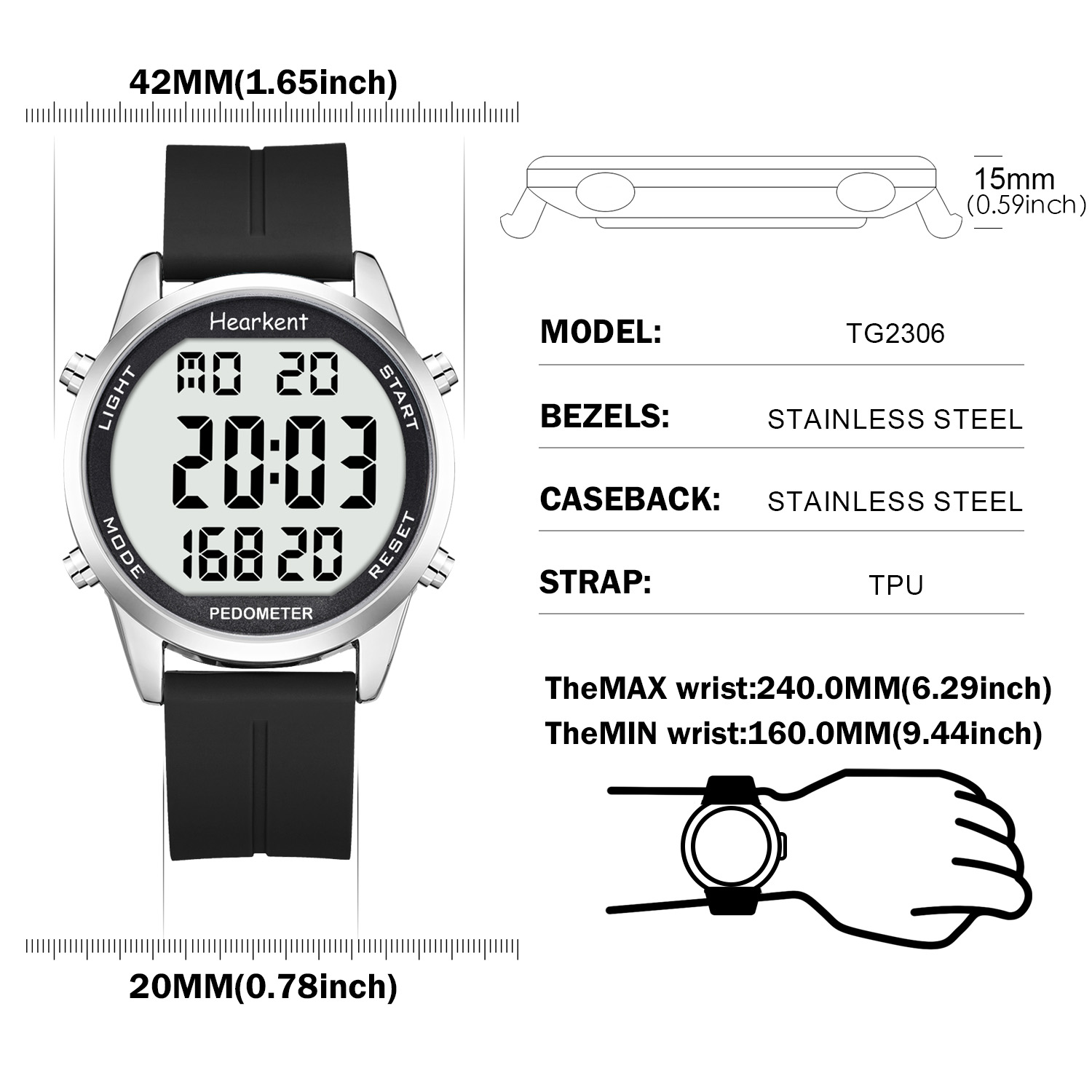 Hearkent 보수계 시계 남성/여성 야외 스포츠 시 - Running Watch 리뷰 및 가격