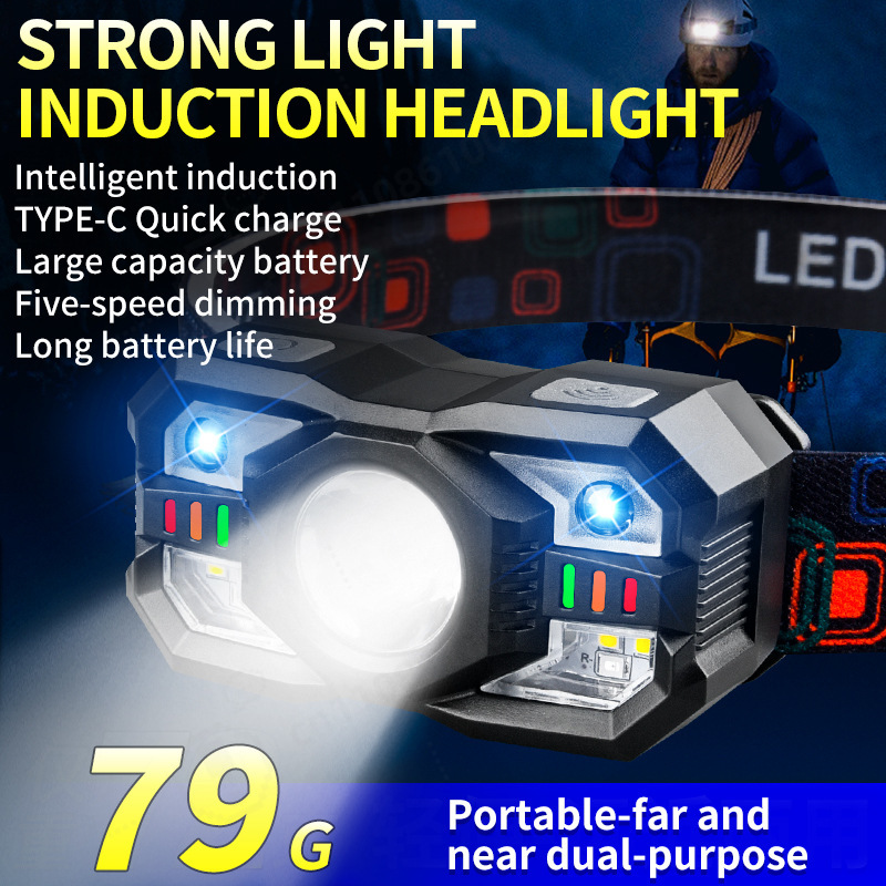 LED 유도식 헤드램프 USB 충전 형광색 강력한 밝기 - Running Headlamp 리뷰 및 가격
