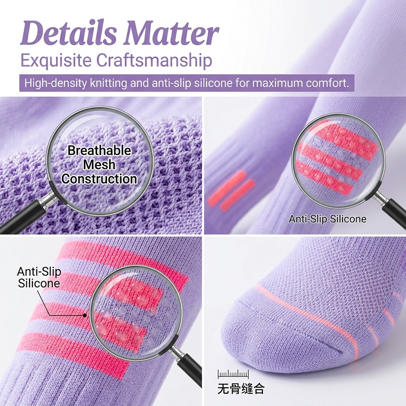 1/6 쌍 여성용 여름 피트니스 러닝 롱 양말 줄넘기  - Sports Socks 리뷰 및 가격