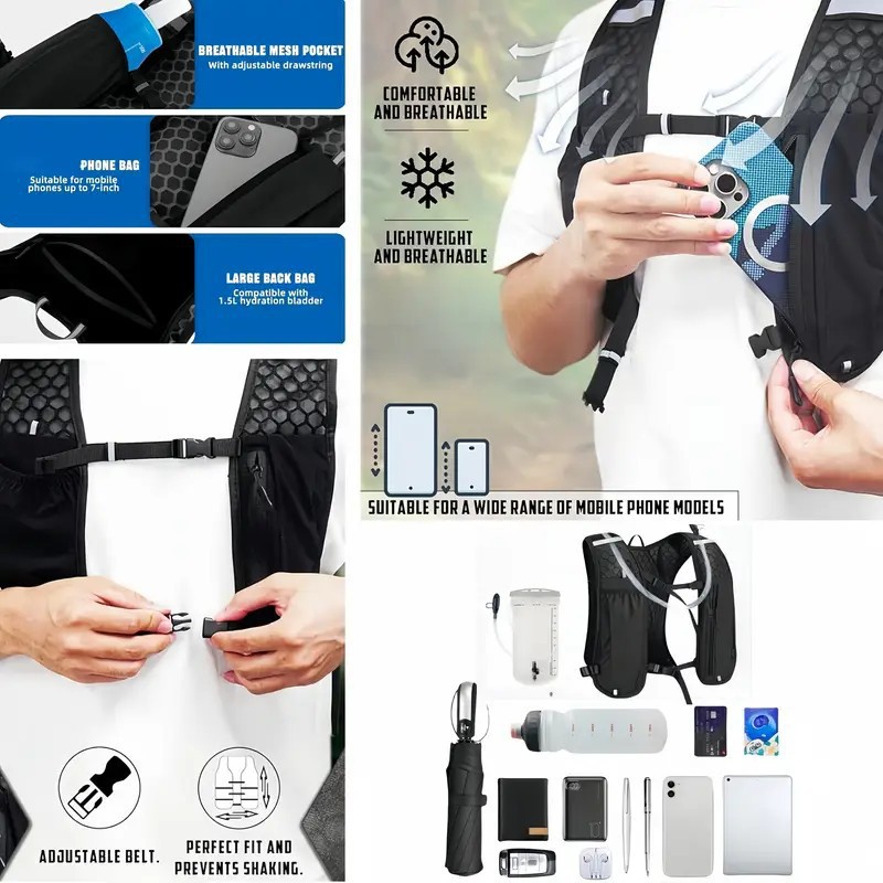 유니섹스 러닝 조끼 방수 통기성 하이킹 사이클링 트레일 - Hydration Vest 리뷰 및 가격