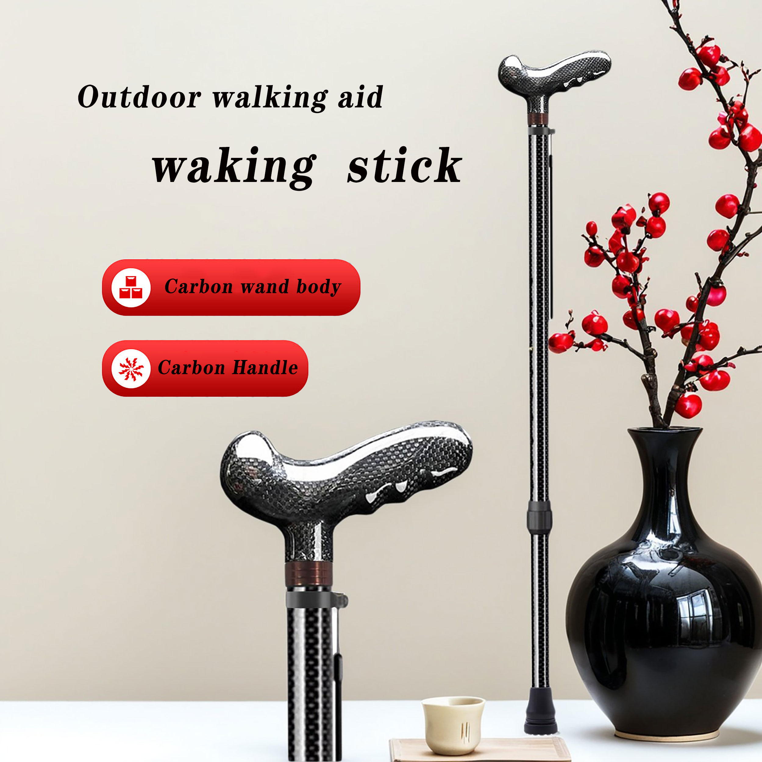 초경량 탄소섬유 텔레스코픽 지팡이, 하이킹 폴, 워킹  - Trekking Pole Carbon 리뷰 및 가격