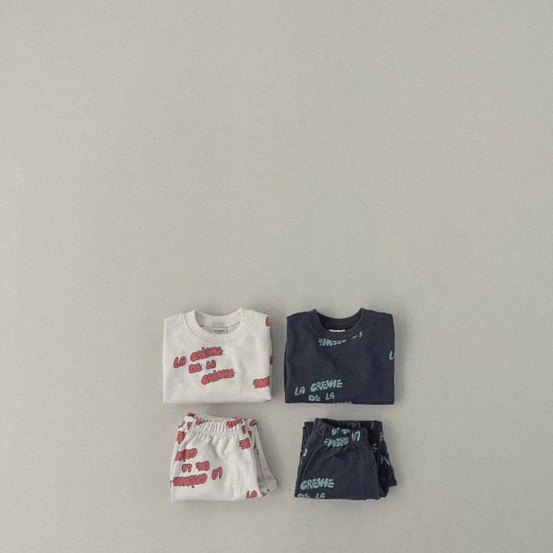 어린이용 긴팔 스포츠 세트, 레터 프린트 맨투맨 및 바 - Running Gear Kids 리뷰 및 가격