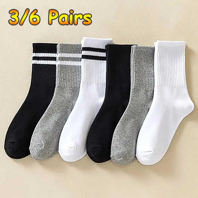 3/6 쌍 여성 스포츠 솔리드 양말 부드럽고 편안한 통 - Sports Socks 리뷰 및 가격