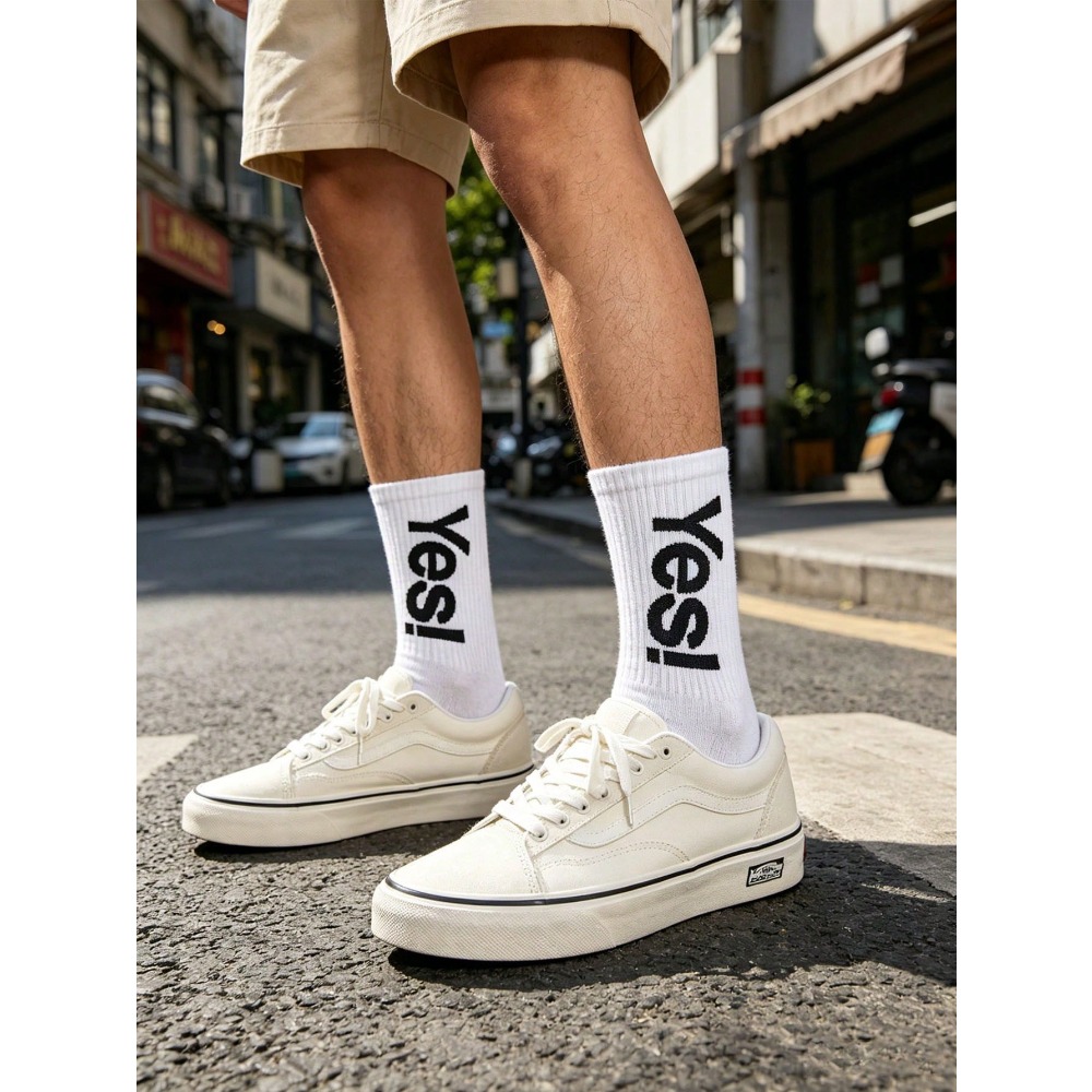 1/4 쌍의 형광 문자 패턴 양말, 십대 소녀들의 일상 - Sports Socks 리뷰 및 가격
