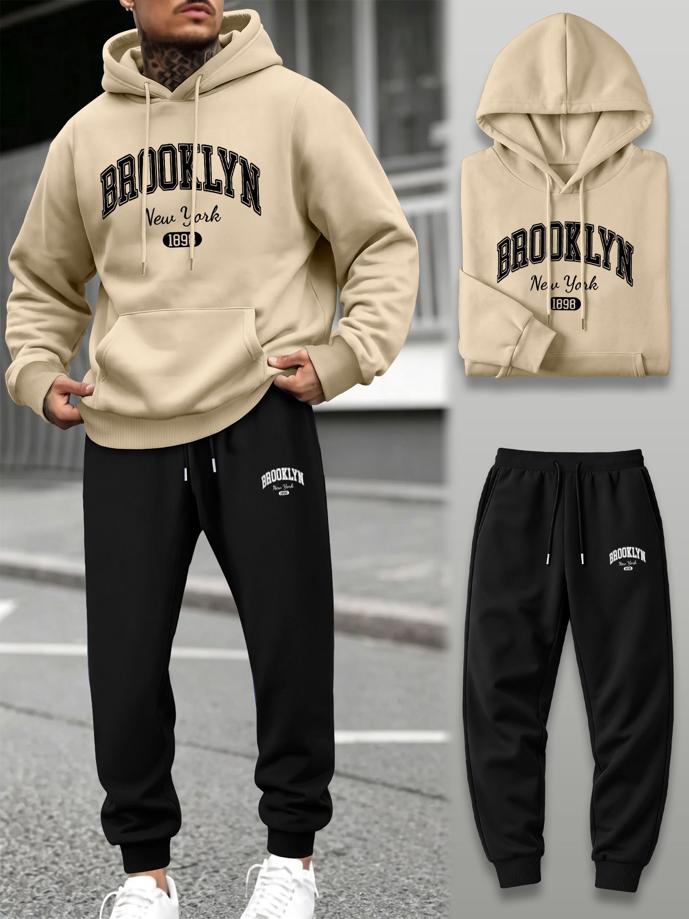 남성 2피스 트랙수트 후드 조거 팬츠 세트 루즈핏 스포 - Joggers Pants 리뷰 및 가격